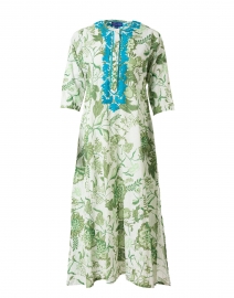 Green and Turquoise Embroidered Floral Kurta