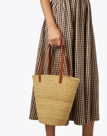 Look image thumbnail - Bembien - Solana Leather Trim Straw Bag