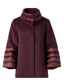 Product image thumbnail - Cinzia Rocca - Burgundy Wool and Down Coat