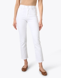 Front image thumbnail - Mother - The Rider White High-Waisted Ankle Jean