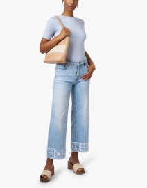 Look image thumbnail - Cambio - Celia Blue Embroidered Denim Pant
