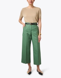 Look image thumbnail - Weekend Max Mara - Zircone Green Cotton Linen Pant