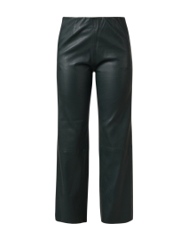 Product image thumbnail - Ecru - Pine Green Stretch Faux Leather Pant