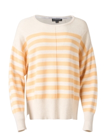Product image thumbnail - Repeat Cashmere - Beige and Orange Stripe Cashmere Sweater