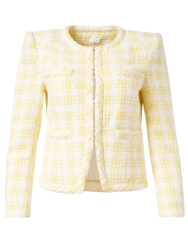 Product image thumbnail - Veronica Beard - Bryne Yellow Gingham Tweed Jacket