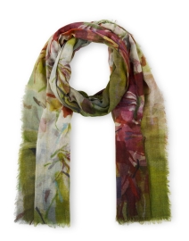 Multi Floral Wool Cashmere Scarf