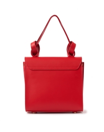 Back image thumbnail - Ines de la Fressange - Beatrice Red Leather Buckle Handbag