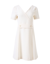 Product image thumbnail - Jane - Tabitha Cream Wool Crepe Dress