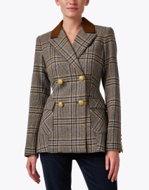 Front image thumbnail - Smythe - Tan Plaid Patch Pocket Blazer