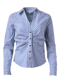 Product image thumbnail - Veronica Beard - Joelle Blue and White Striped Blouse 