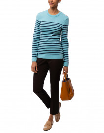 Maree Blue and Black Striped Wool Sweater