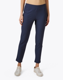 Front image thumbnail - Eileen Fisher - Blue Stretch Slim Ankle Pant