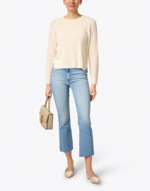 White + Warren - Ivory Ribbed Cashmere Sweater