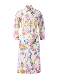 Gemma White Multi Print Cotton Dress
