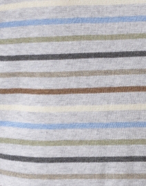 Blue - Light Grey Multi Striped Pima Cotton Boatneck Sweater