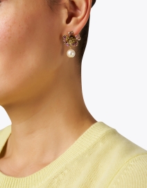 Look image thumbnail - Oscar de la Renta - Flower Pearl Drop Earrings