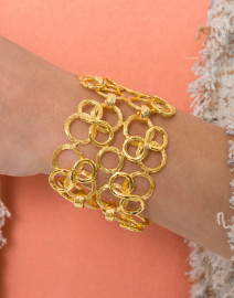 Satin Gold Circular Link Bracelet