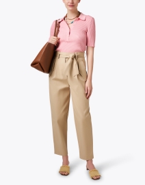 Look image thumbnail - A.P.C. - Danae Pink Knit Polo Top