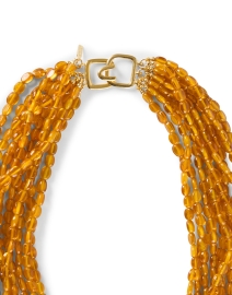 Back image thumbnail - Kenneth Jay Lane - Amber, Amethyst and Pearl Multi Strand Necklace