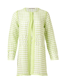 Green and White Woven Jacket