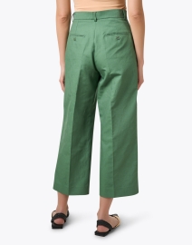 Back image thumbnail - Weekend Max Mara - Zircone Green Cotton Linen Pant