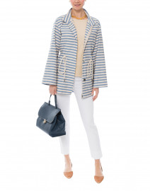 Jayna Blue and Cream Striped Jacket