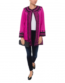 Greta Pink with Black Embroidery Coat