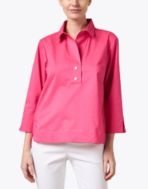 Front image thumbnail - Hinson Wu - Aileen Magenta Pink Cotton Top