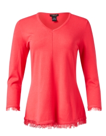 Product image thumbnail - J'Envie - Coral Pink Fringe Hem Sweater
