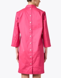 Back image thumbnail - Hinson Wu - Aileen Magenta Pink Cotton Dress