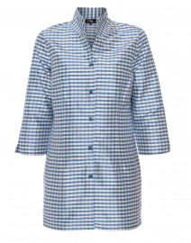Rita Caribbean Check Gingham Silk Top