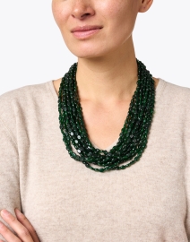 Look image thumbnail - Kenneth Jay Lane - Green Multi Strand Necklace