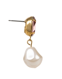 Back image thumbnail - Jennifer Behr - Tunis Rose Crystal and Pearl Drop Earrings