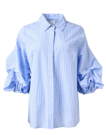 Product image thumbnail - Weill - Salla Blue Gingham Cotton Shirt