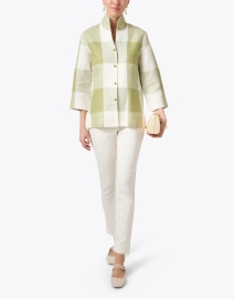 Look image thumbnail - Connie Roberson - Ronette Green Print Linen Jacket