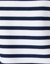 Fabric image thumbnail - Kinross - White and Navy Stripe Garter Stitch Cotton Sweater