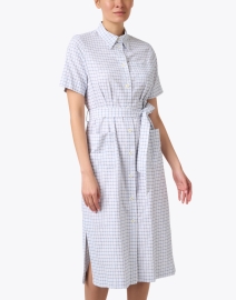 Front image thumbnail - Ines de la Fressange - Stella White Print Cotton Shirt Dress 