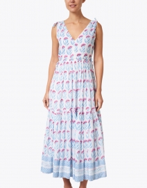 Front image thumbnail - Oliphant - Poppy Blue Print Maxi Dress
