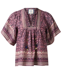 Angel Brown and Pink Paisley Cotton Blouse