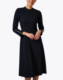 Front image thumbnail - Jane - Oxley Navy Wool Crepe Dress