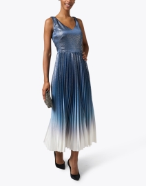 Look image thumbnail - Marc Cain - Blue Shimmer Pleated Dress