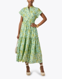 Look image thumbnail - Ro's Garden - Mumi Green Floral Print Cotton Dress