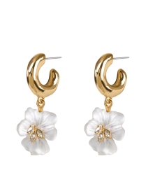 Alexis Bittar White Pansy Lucite Flower Drop Earrings