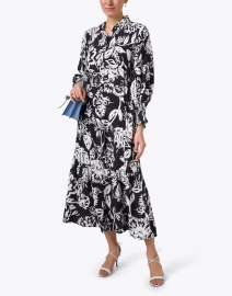 Look image thumbnail - Figue - Indiana Black and White Floral Shirt Dress