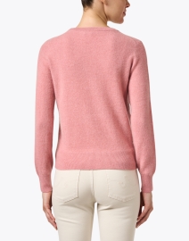 Back image thumbnail - White + Warren - Pink Cashmere Crew Neck Sweater