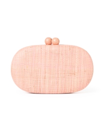 Back image thumbnail - SERPUI - Olivine Pink Embroidered Clutch