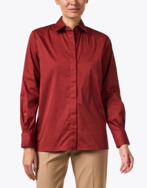 Front image thumbnail - Le Sarte Pettegole - Red Stretch Cotton Shirt