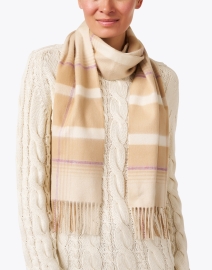 Look image thumbnail - Johnstons of Elgin - Camel Plaid Cashmere Scarf
