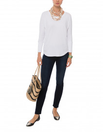 Look image thumbnail - Southcott - White Scoop Neck Bamboo-Cotton Top