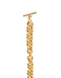 Back image thumbnail - Ben-Amun - Textured Gold Link Bracelet